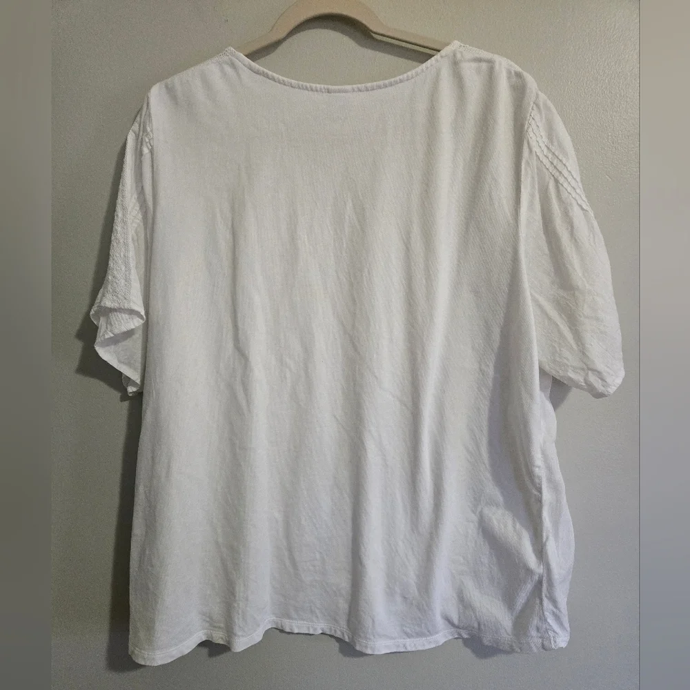 Old Navy White Lace-Front XXL Blouse - Picture 3 of 6